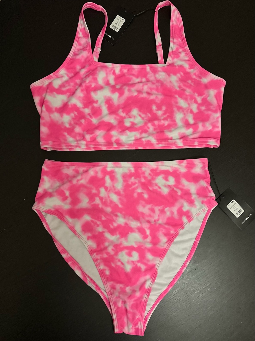Pink Tie-Dye Bikini Swim Set